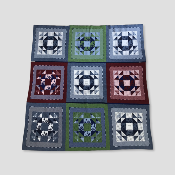 Medium size Cotswold Knit Burford Patchwork Blanket - As featured in Red Magazine 150 Great Gifts from Small Brands.